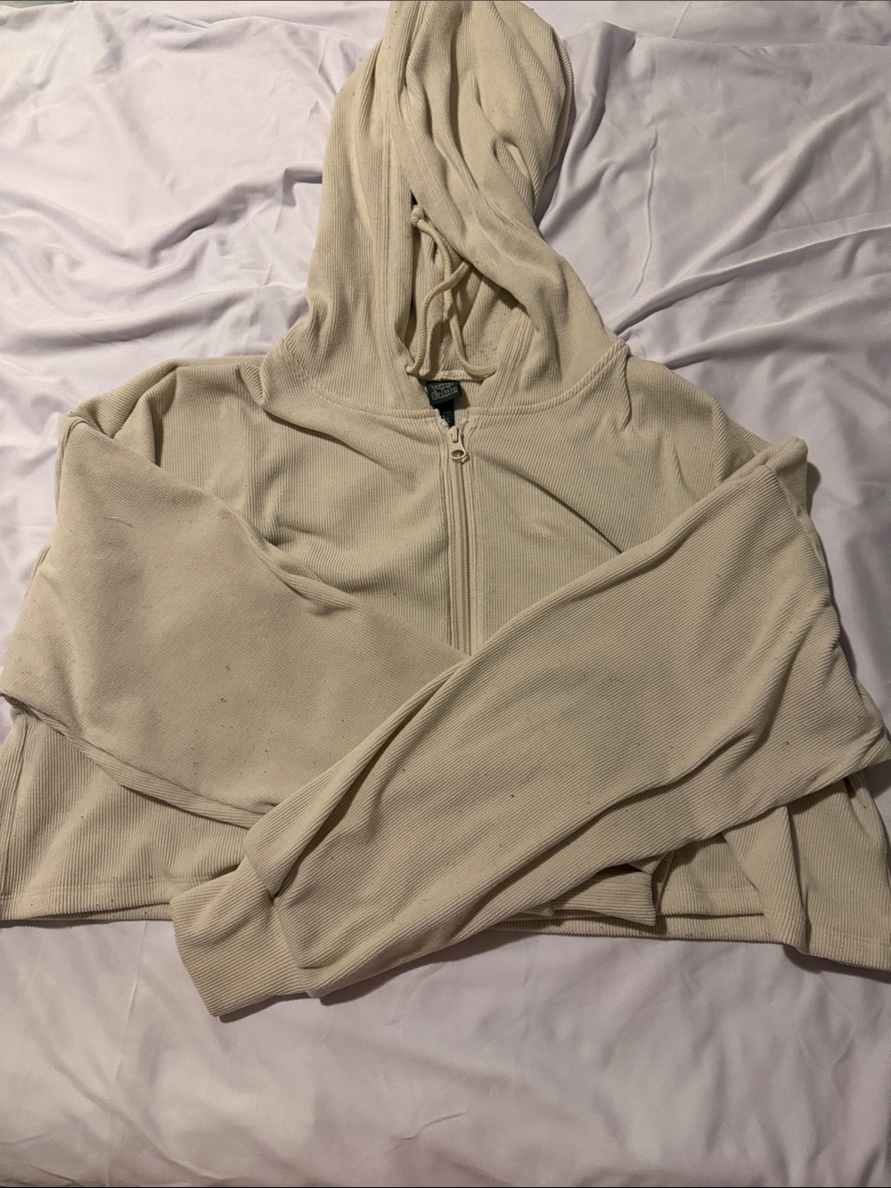wild fable Cream Cropped Zip Hoodie
